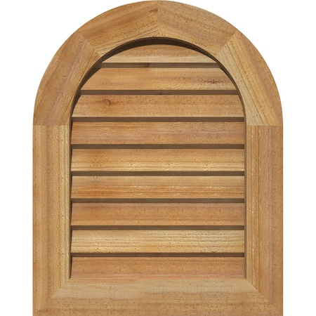 Round Top Gable Vnt Non-Functional Western Red Cedar Gable Vnt W/Decorative Face Frame, 28W X 26H
